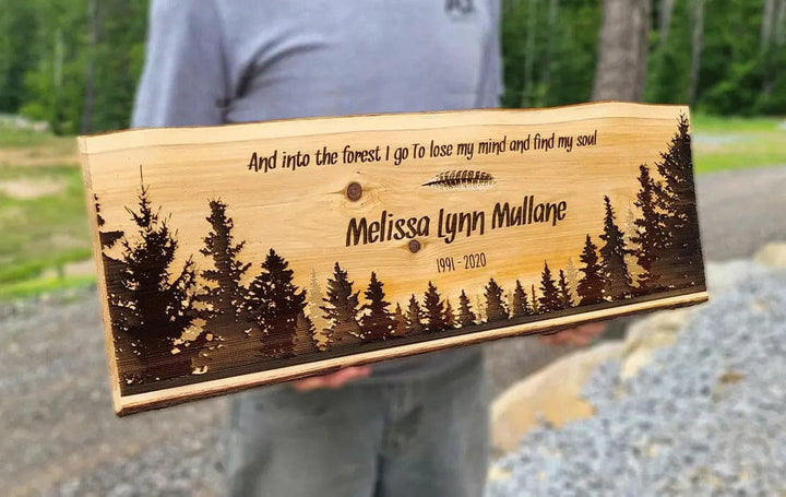 CUSTOM ANY DESIGN : Live Edge Wood Sign for Quotes, Memorial or Retirement ADK Dream Creations