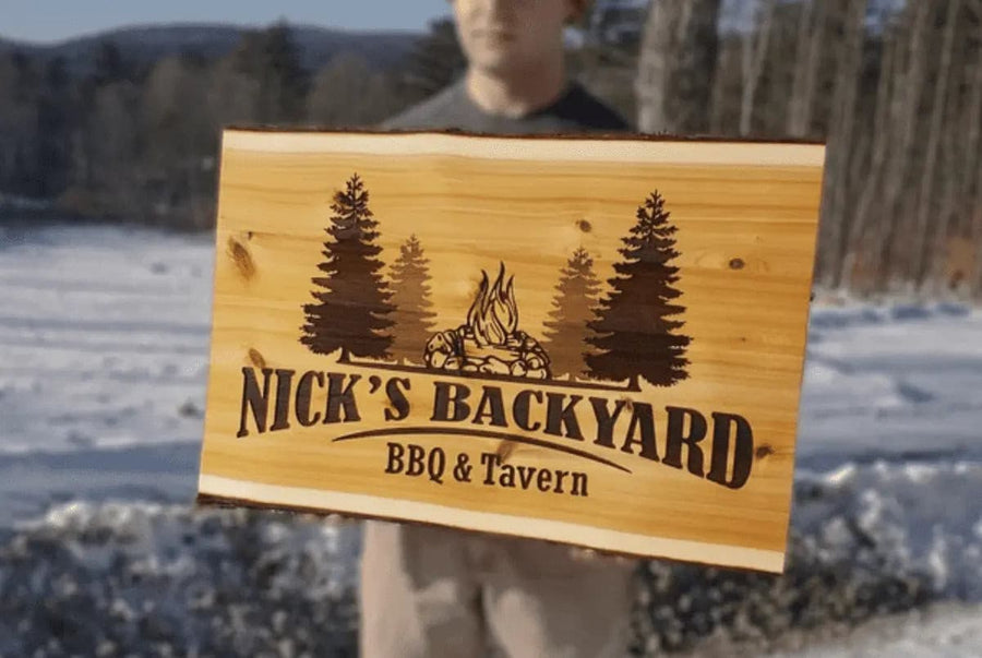 X-LARGE ANY DESIGN Carved Business Signs : Live Edge Slab Limited Rustic Carved Woodburn Handcrafted Wood Sign with logo farm office outdoor  ADK Dream Creations . bbq restaurant sign