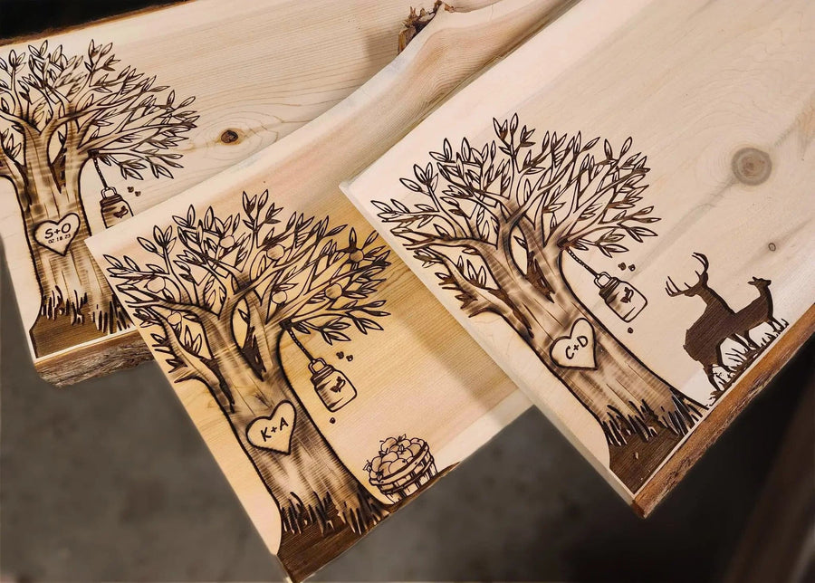 Personalized Wedding Guest Book Alternative Custom Tree signatureNatural Wood Slab Handcrafted Engraved Carved Customized Wood Signs Cedar Live Edge