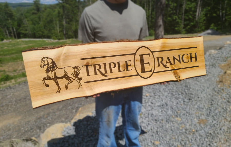 Large SOLID WOOD :  Custom Personalized, Farm Ranch Sign, Over-sized Rustic,  Business Logo,  Laser Cut Engraved Carved 3D, Extra Cabin Camp  ADK Dream Creations .