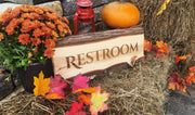 Restroom or Bathroom Sign : Personalized Modern Rustic Business Wood Door ADK Dream Creations