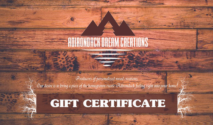 ADK Dream Creations GIFT CARD  ADK Dream Creations .