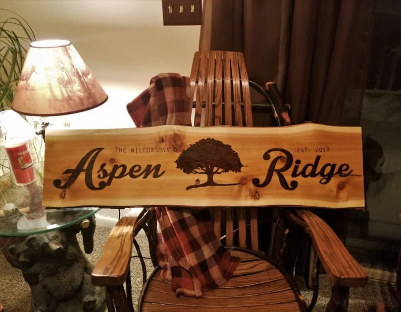 Large SOLID WOOD :  Custom Personalized, Farm Ranch Sign, Over-sized Rustic,  Business Logo,  Laser Cut Engraved Carved 3D, Extra Cabin Camp  ADK Dream Creations .