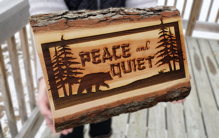 Peace and Quiet Bear Sign ADK Dream Creations