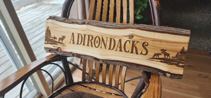 CUSTOM Adirondack wood sign TEXT : Lake House, Hunting Cabin, Family Name Camp Est Door Sign (Moose)