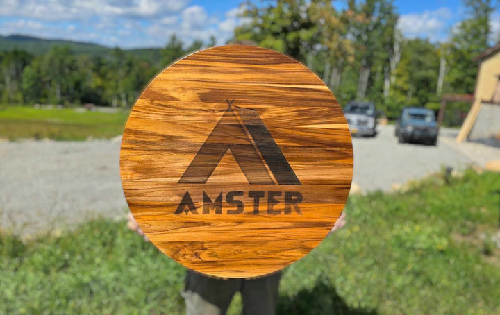 CUSTOM ANY DESIGN: Personalized Rustic Solid Wood Sign for Home or Business ( Round Teak ) ADK Dream Creations