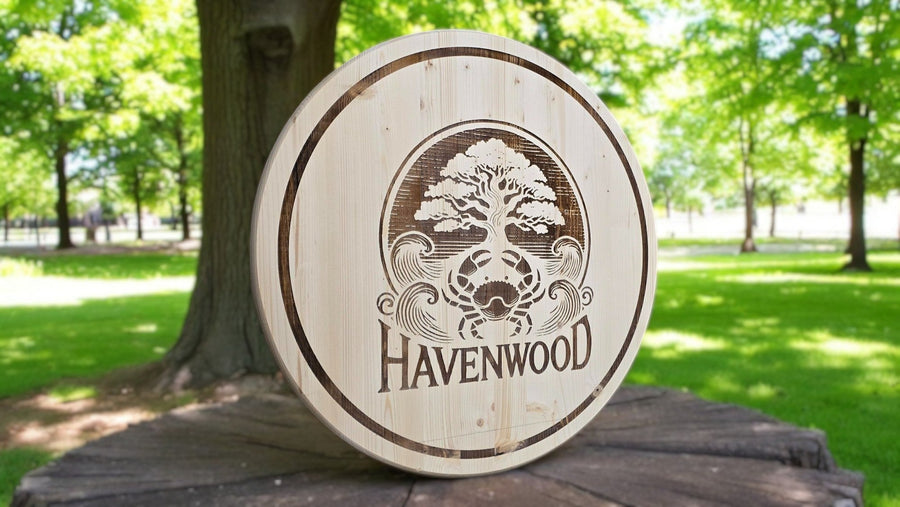 CUSTOM ANY DESIGN: Personalized Rustic Solid Wood Sign for Home or Business ( Round ) ADK Dream Creations