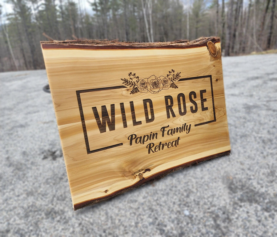 rose retreat family outdoor business home sign