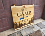 camp lake large outdoor indoor sign