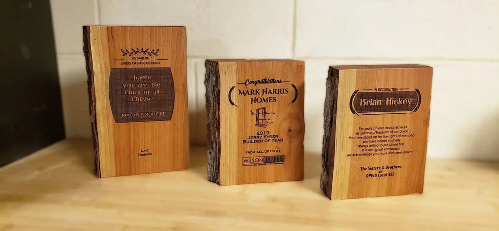 Custom Plaque with custom engraved image and text promotion/retirement – 90  PROOF WOODWORKING