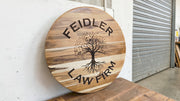 CUSTOM ANY DESIGN: Personalized Rustic Solid Wood Sign for Home or Business ( Round Teak ) ADK Dream Creations