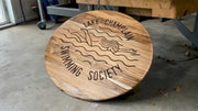 CUSTOM ANY DESIGN: Personalized Rustic Solid Wood Sign for Home or Business ( Round Teak ) ADK Dream Creations