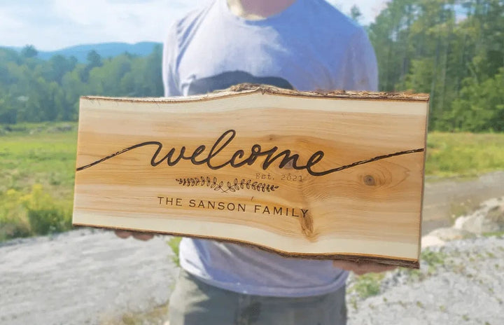 PERSONALIZED : Rustic  Welcome Family Name Sign for Wedding or Realtor Gift  ADK Dream Creations .