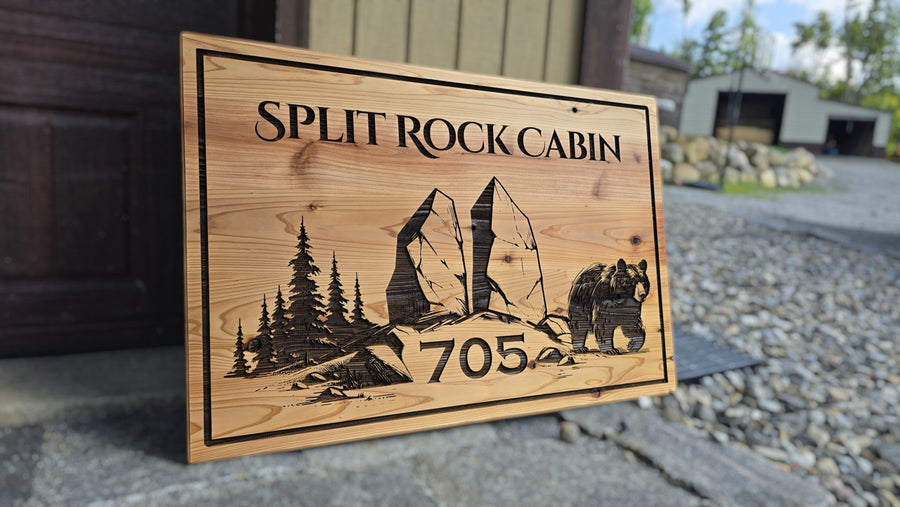 CUSTOM ANY DESIGN: Large Personalized Rustic Wood Sign for Home or Business ( Cedar Straight ) ADK Dream Creations