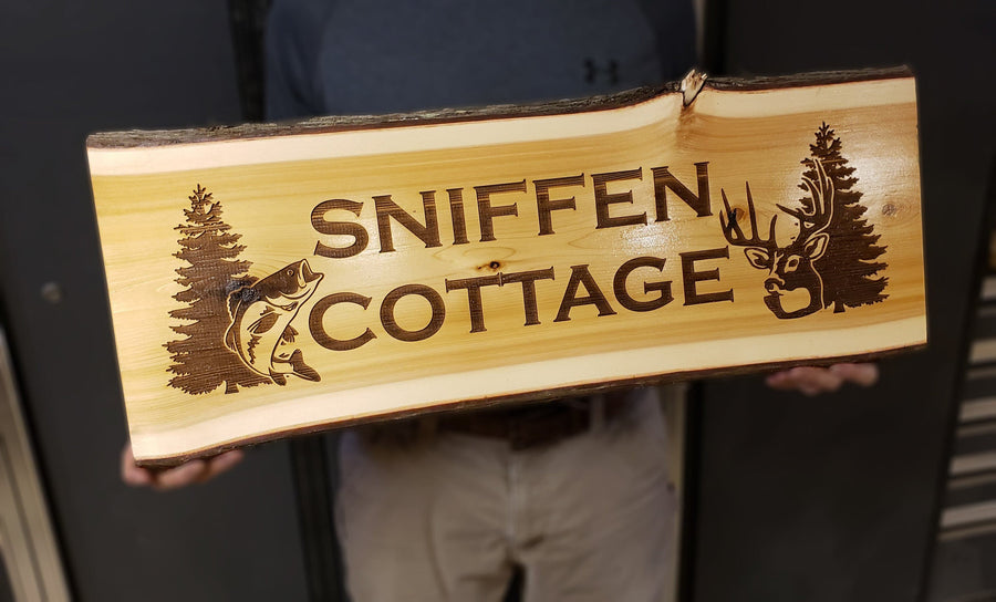 Large SOLID WOOD :  Custom Personalized, Farm Ranch Sign, Over-sized Rustic,  Business Logo,  Laser Cut Engraved Carved 3D, Extra Cabin Camp  ADK Dream Creations .