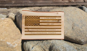 CUSTOM FLAG DESIGN : Live Edge Wood Rustic Sign for Quotes, Memorial or Retirement ADK Dream Creations