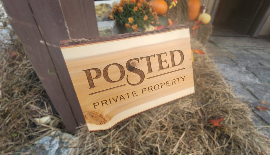 Posted Private Property Sign : Personalized Modern Rustic Business or Home Wood ADK Dream Creations