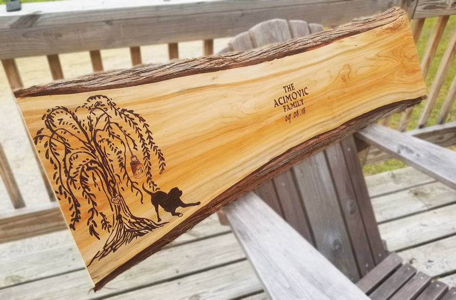 CUSTOM TREE : Personalized Wedding Guest Book Alternative Wood Rustic Slab ( Willow )